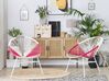 Lot 2 chaises de jardin rose et blanc ACAPULCO_814211