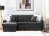 Right Hand Faux Leather Corner Sofa Bed with Storage Black OGNA_746245