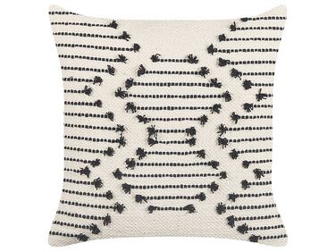Cotton Cushion Geometric Pattern 45 x 45 cm Beige and Black MYRTUS