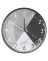 Orologio da parete vetro grigio e nero ø 33 cm DAVOS_784785