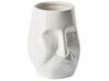 Badezimmer Set 4-teilig Keramik weiß Gesichtsmotiv BARINAS_823188