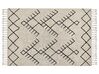 Teppich Baumwolle beige / schwarz 140 x 200 cm geometrisches Muster Kurzflor ERLER_840025