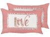 Set of 2 Cotton Cushions Striped 30 x 50 cm Red and White ALSINE_915760