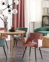 Sada 2 sametových jídelních židlí růžové SANILAC_847078