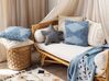 2 poduszki dekoracyjne bawełniane tuftowane 45 x 45 cm niebieskie RHOEO_840216