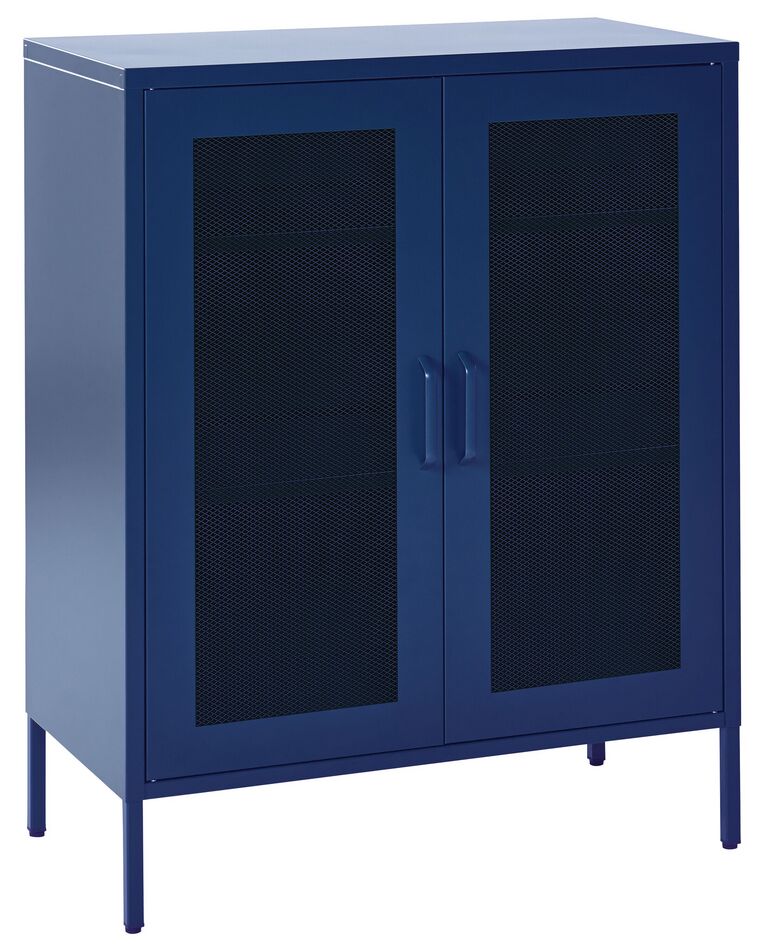Aparador com 2 portas em metal azul marinho WAKATIPU_826038