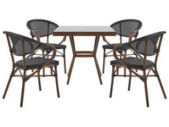 4-istuttava puutarhakalustesetti musta / tumma puu CASPRI