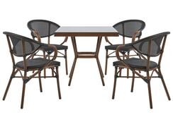 4-istuttava puutarhakalustesetti musta / tumma puu CASPRI 4-istuttava puutarhakalustesetti musta / tumma puu CASPRI