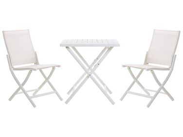 Ensemble de terrasse bistrot table et 2 chaises blanc cassé CAORLE