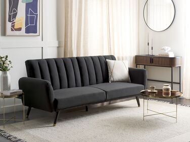 Fabric Sofa Bed Black VIMMERBY