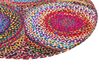 Teppich Baumwolle bunt ⌀ 140 cm geometrisches Muster Kurzflor LADIK_758190
