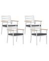 Conjunto de 4 sillas de jardín de metal blanco/gris oscuro CAVOLI_777361