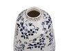 Stoneware Flower Vase 20 cm White with Navy Blue MARONEIA_810745