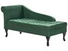 Left Hand Velvet Chaise Lounge with Storage Dark Green PESSAC_882111