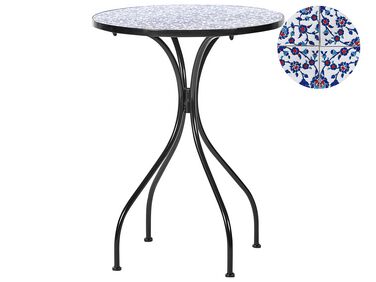 Záhradný kovový stolík ø 60 cm čierny CAMPRENA