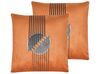 2 welurowe poduszki dekoracyjne 45 x 45 cm pomarańczowe CEROPEGIA_810846