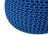 Cotton Knitted Pouffe 50 x 35 cm Navy Blue CONRAD_813950