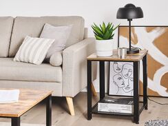 Sivupöytä tumma puu/musta ASTON Sivupöytä tumma puu/musta ASTON