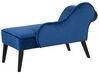 Mini chaise longue en velours bleu côté gauche BIARRITZ_733904