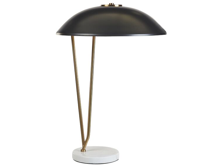 Lampa stołowa metalowa złota z czarnym DANTO_866960