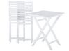 Table et 2 chaises de jardin blanches en bois avec coussins jaunes FIJI_681764