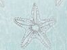 Almofada decorativa com motivo de estrela do mar em veludo azul 45 x 45 cm CERAMIUM_892965