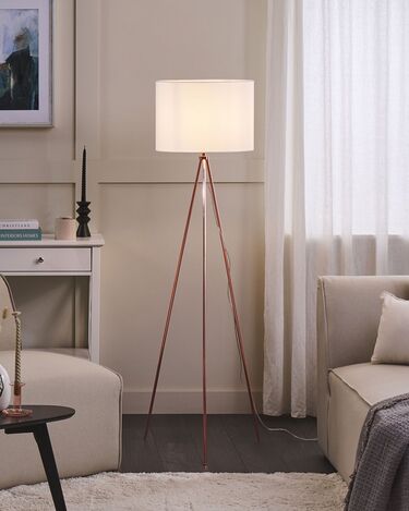 Tripod Floor Lamp White with Copper VISTULA