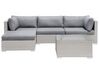 Lounge Set Rattan hellgrau 4-Sitzer linksseitig modular Auflagen grau SANO II_833479