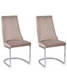 Set of 2 Velvet Dining Chairs Beige ALTOONA_795732