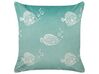 Set of 2 Velvet Cushions Fish Pattern 45 x 45 cm Green SOLIDAGO_901971