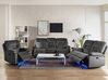 Conjunto de sala de estar 6 plazas LED reclinable de terciopelo gris oscuro BERGEN_835220