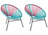 Lot de 2 chaises de jardin bleu et rose ACAPULCO_717915