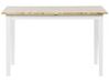 	Mesa de comedor extensible de madera de caucho clara/blanco 120/150 x 80 cm HOUSTON_785834