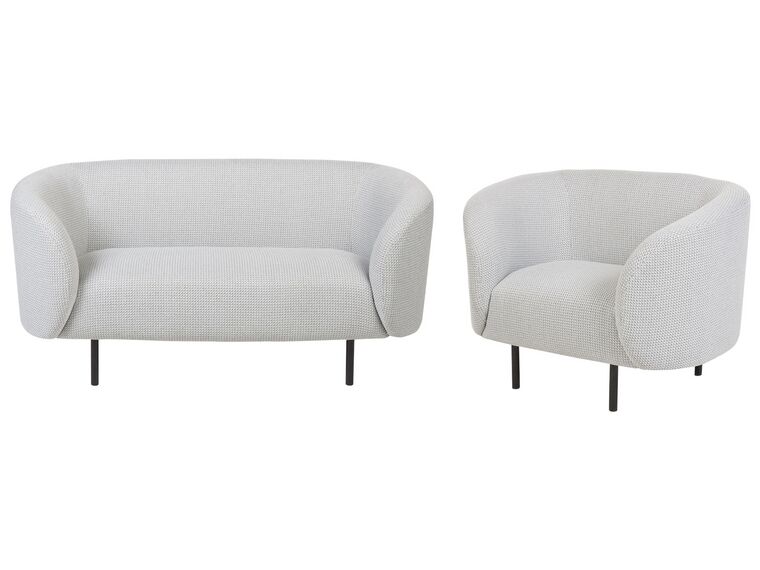 Conjunto de sofás com 3 lugares em tecido preto e branco LOEN_867612