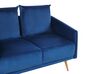 Conjunto de sofás de 5 lugares em veludo azul marinho MAURA_789151
