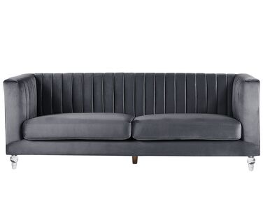 3-istuttava sohva samettinen tummanharmaa ARVIKA