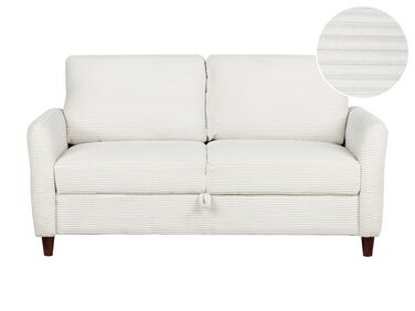 2 Seater Jumbo Cord Sofa with Storage White MARE