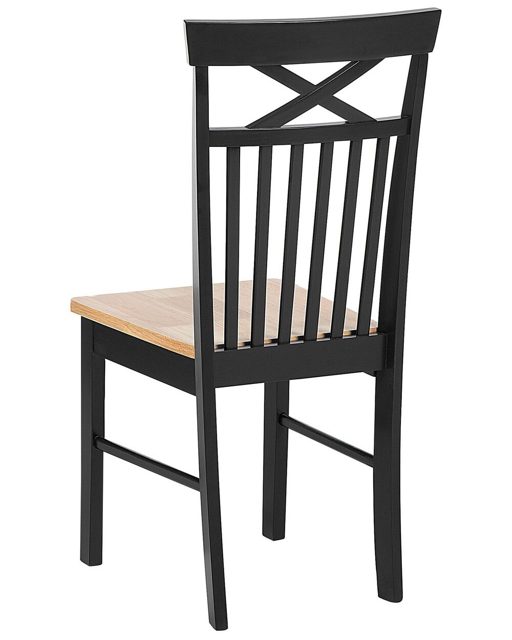 Set of 2 Dining Chairs Light Wood and Black HOUSTON Beliani.es