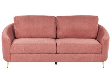 Sofá de 3 lugares em tecido rosa TROSA