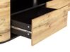 Móvel de TV com 2 gavetas e 2 portas em madeira clara e preto JEROME_843707