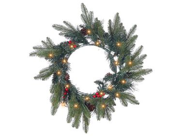 Pre-Lit Christmas Wreath ⌀ 50 cm Green WHITEHORN 