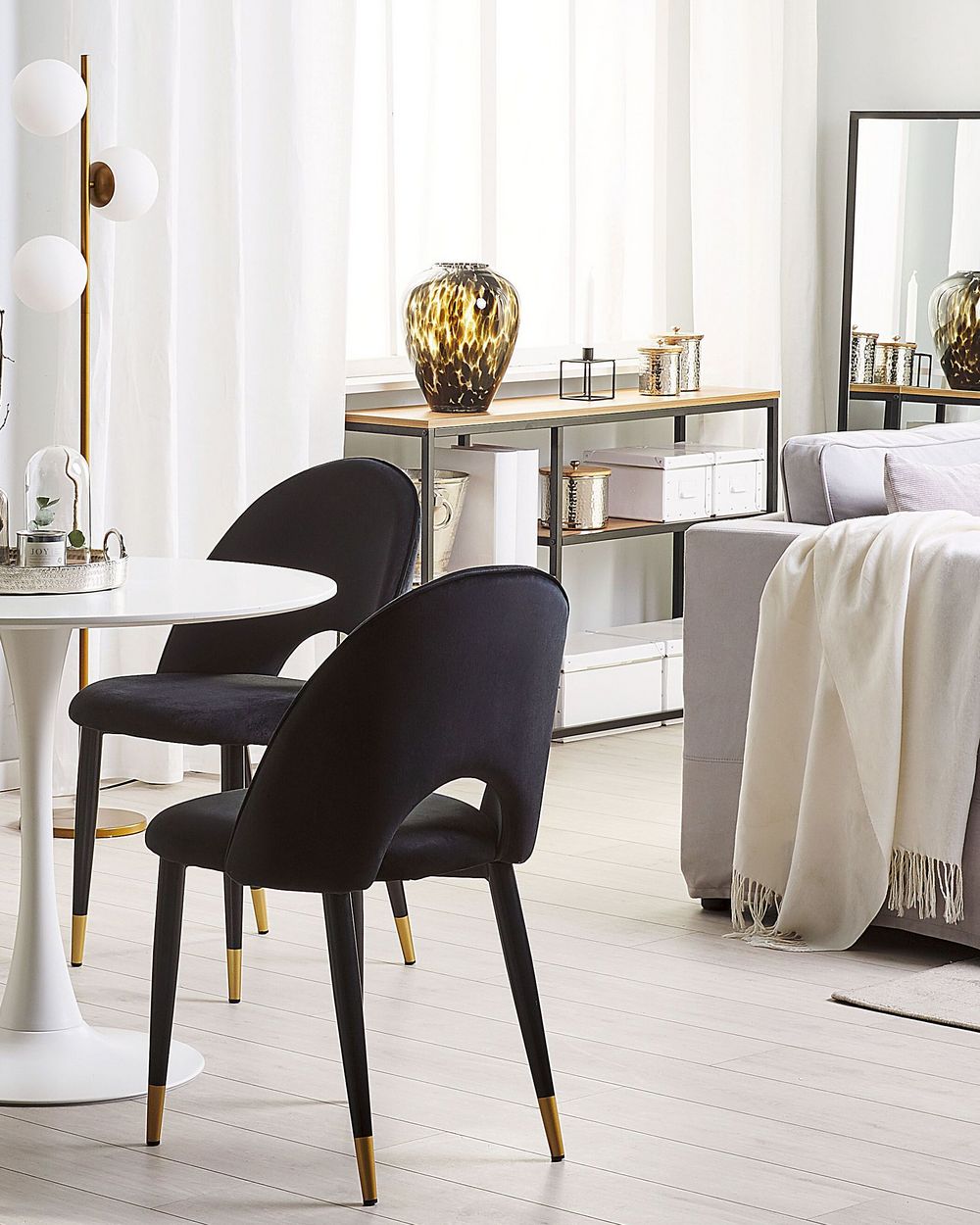 Set of 2 Velvet Dining Chairs Black MAGALIA Beliani.co.uk