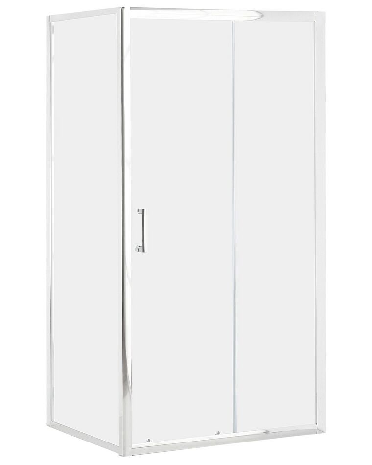 Cabine de duche em alumínio prateado e vidro temperado 80 x 100 x 185 cm YORO_787658
