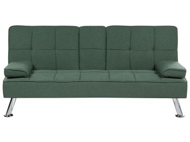 Háromszemélyes zöld kárpitozott kanapéágy RONNE