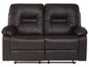 2 Seater Faux Leather Manual Recliner Sofa Brown BERGEN_911069