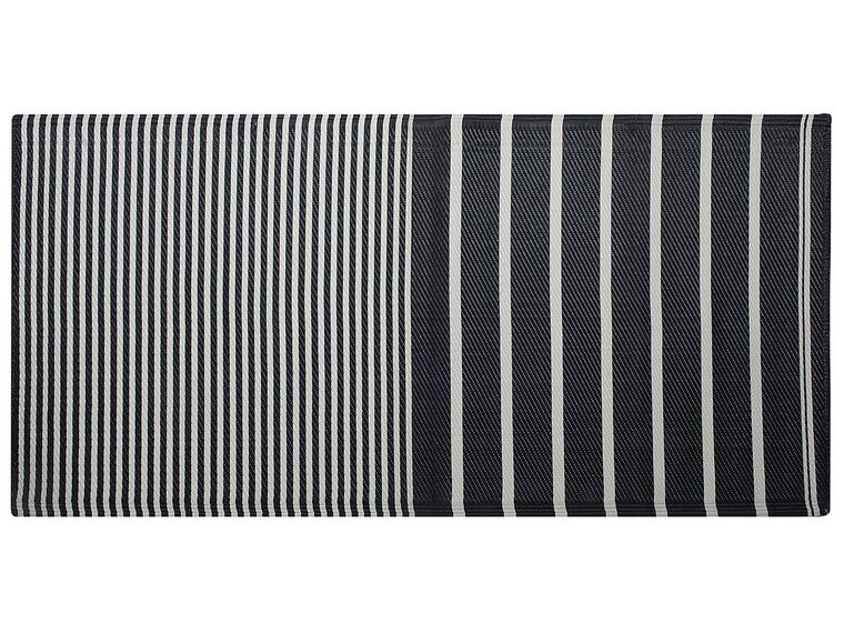 Dywan zewnętrzny 90 x 180 cm  czarno-biały HALDIA_716472