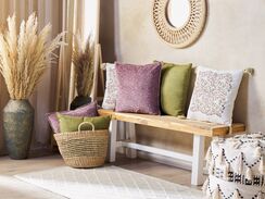 Koristetyyny sametti roosa 45 x 45 cm KALMIA