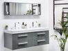 Zostava kúpeľňového nábytku s dvojitým umývadlom so 4 zásuvkami a zrkadlom sivá MALAGA_752057