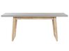 Set de jardin table avec deux bancs en fibre-ciment gris et bois clair ORIA_804641