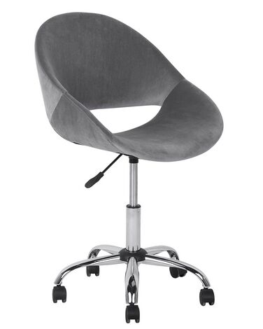 Cadeira de escritório em veludo cinzento SELMA